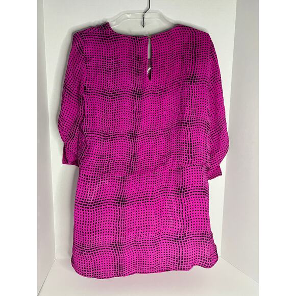 Chaus New York Bloise Womens Size Medium Pink Black Tiered Layered Top Career - Picture 10 of 15